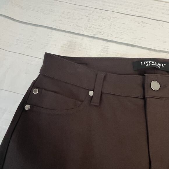 Liverpool LA Brown Stretch Trouser Pants Sz 8/29 Slim Career Work Office Casual - Picture 5 of 8